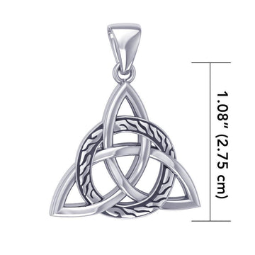 Celtic Trinity Triquetra with Braid Sterling Silver Pendant TPD1813